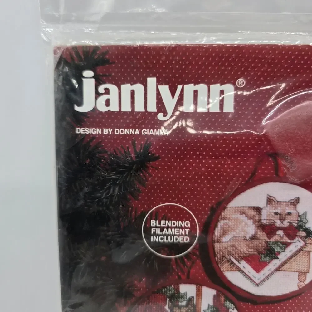 Vintage 1994 Janlynn Christmas Cats Ornaments Cross Stitch Kit #125-91 Catlover